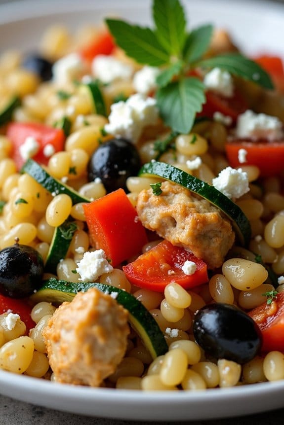 mediterranean chicken orzo delight