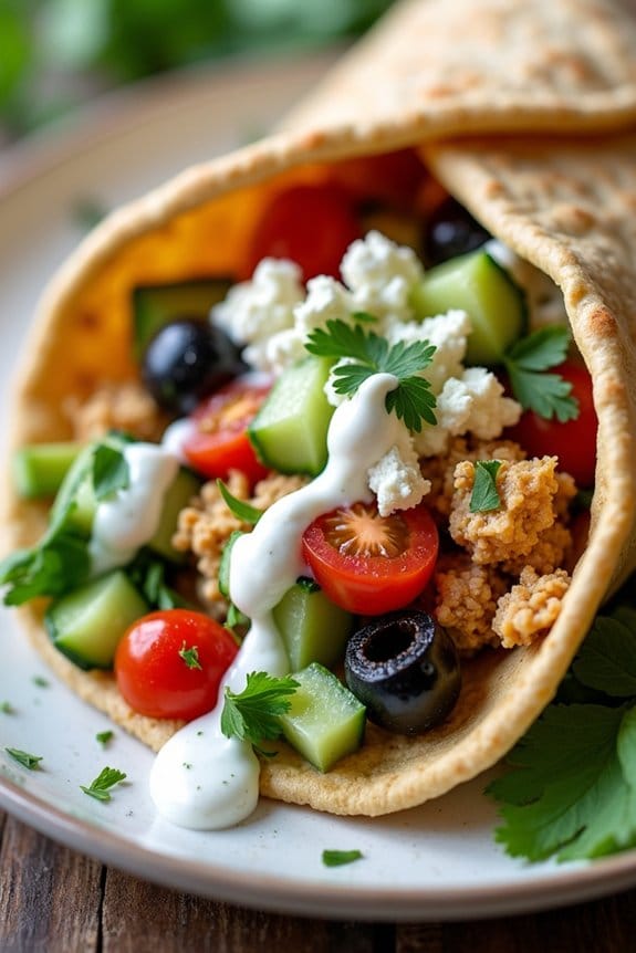 mediterranean chicken pita wraps