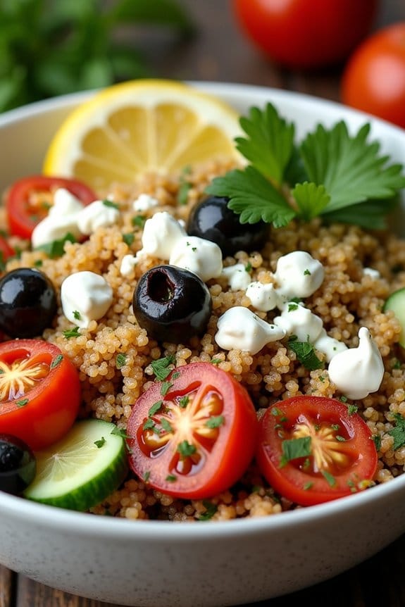 mediterranean chicken quinoa bowl