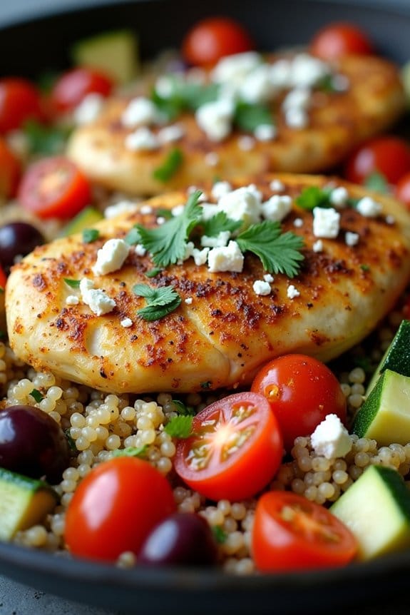 mediterranean chicken quinoa skillet