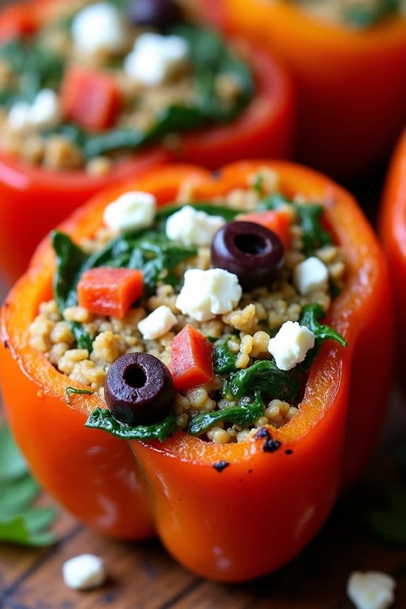 mediterranean chicken stuffed peppers
