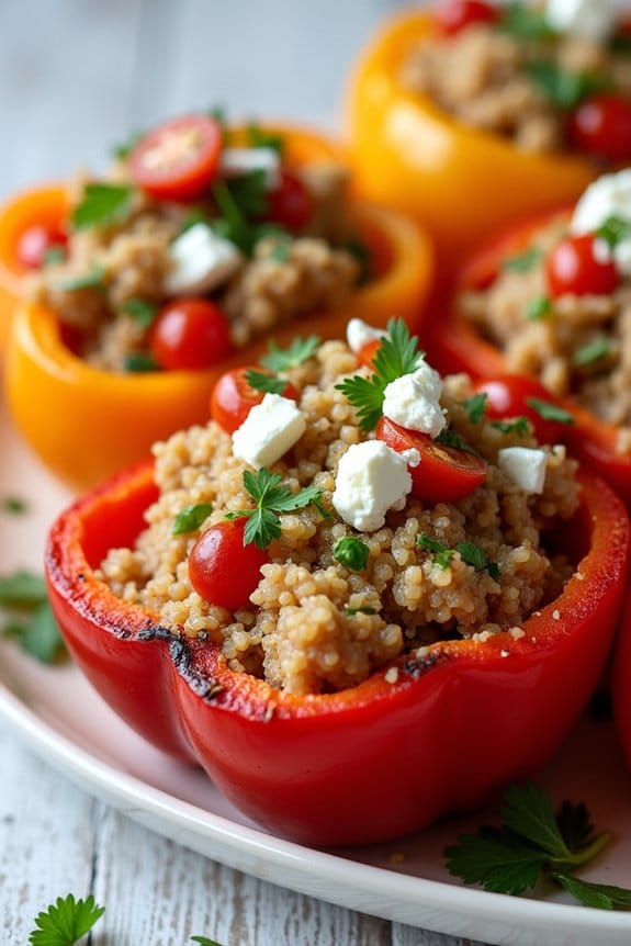 mediterranean chicken stuffed peppers