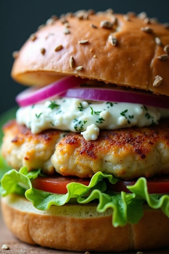 mediterranean inspired chicken burgers
