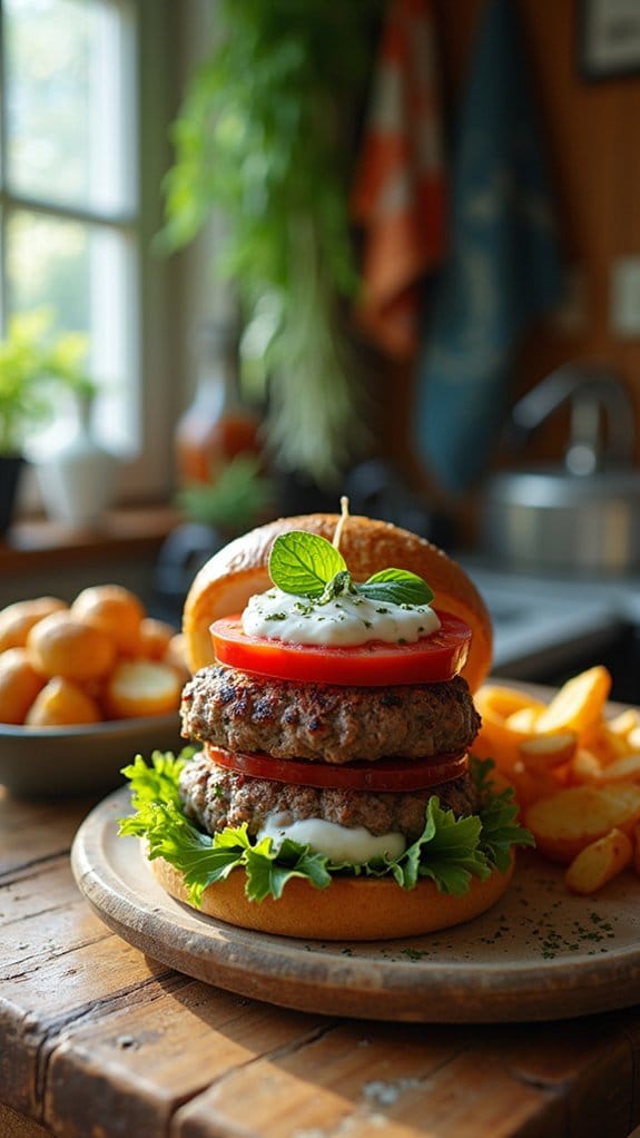 mediterranean inspired lamb burger