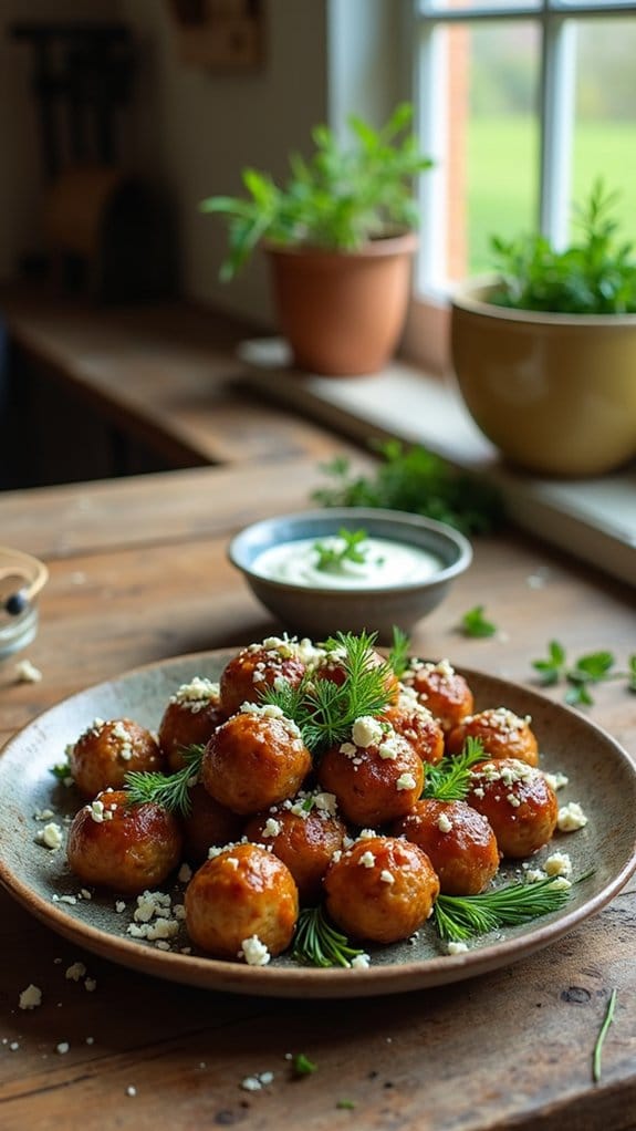 mediterranean meatballs with tzatziki
