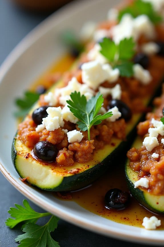 mediterranean stuffed zucchini boats