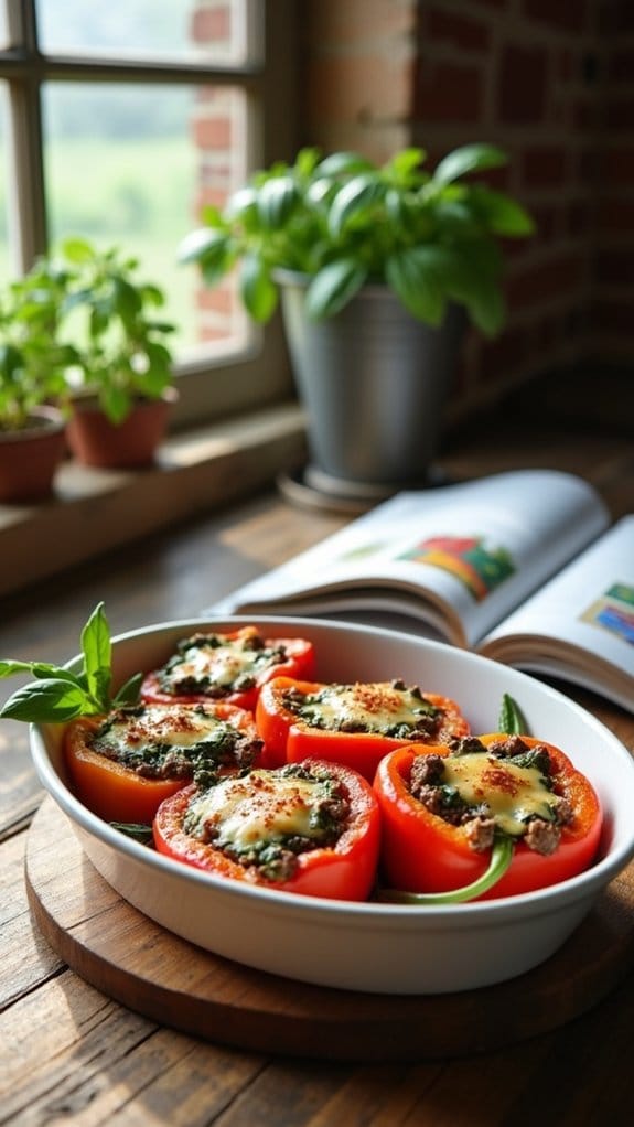 nutritious beef spinach peppers