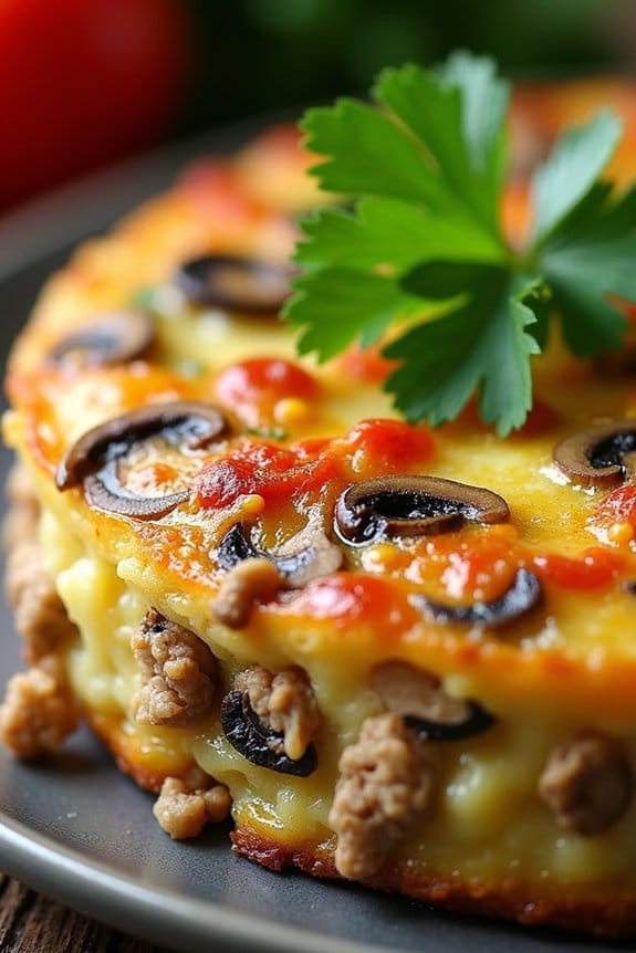 nutritious chicken mushroom frittata