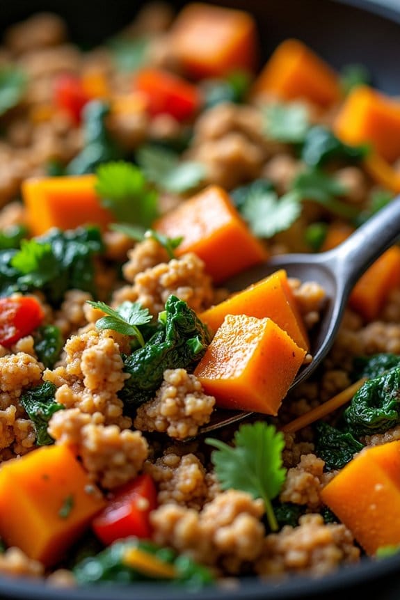 nutritious chicken sweet potato skillet