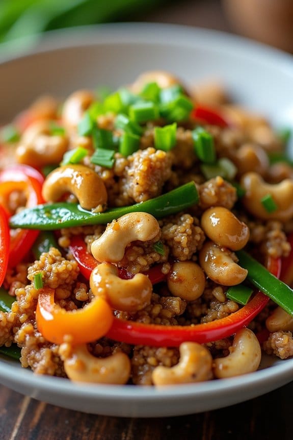 nutty chicken vegetable stir fry