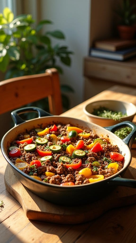one pan beef vegetable bake