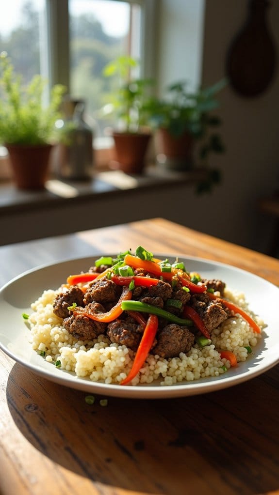 quick beef cauliflower stir fry