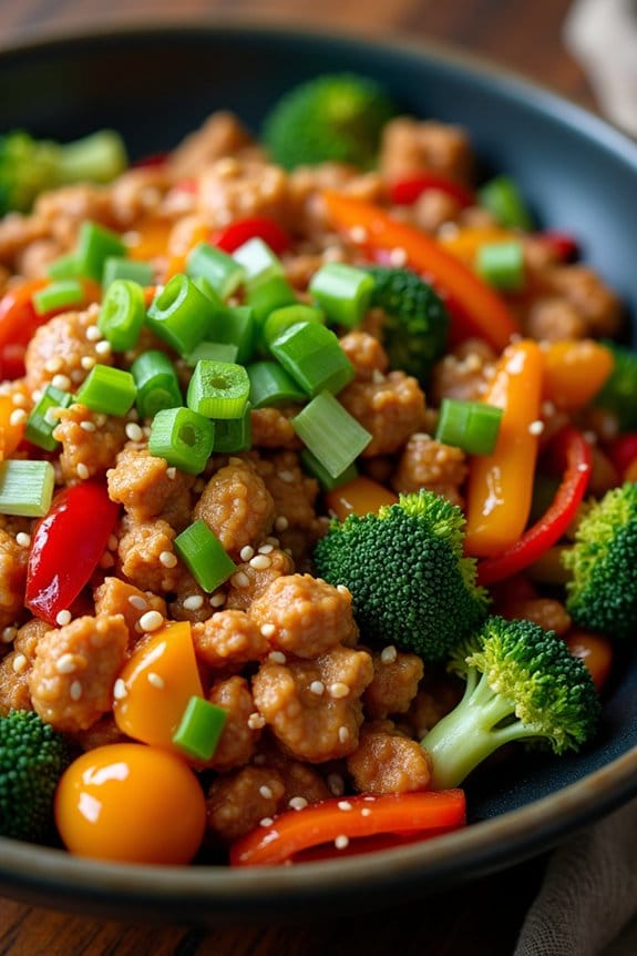quick ground chicken stir fry