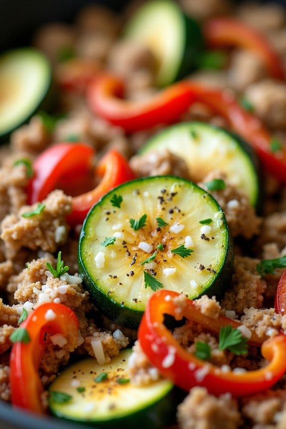 quick healthy ground chicken skillet