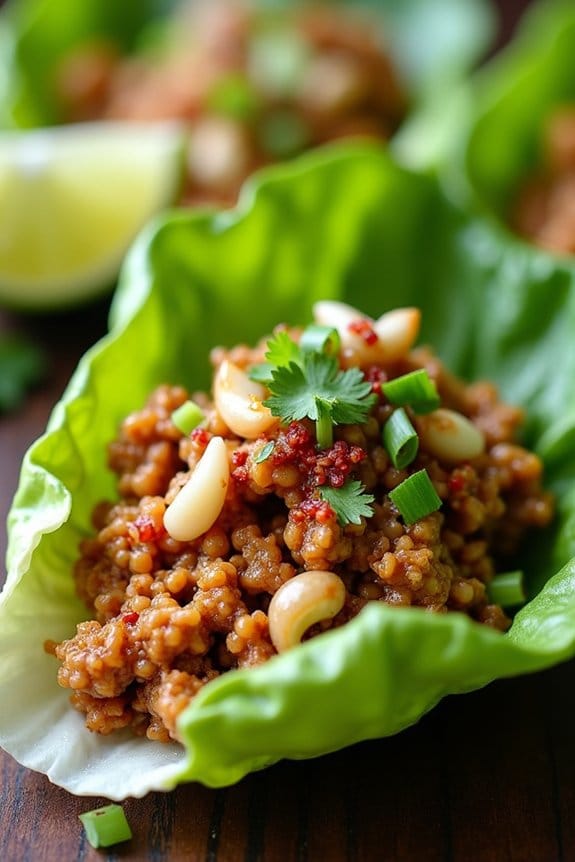 savory asian chicken lettuce cups