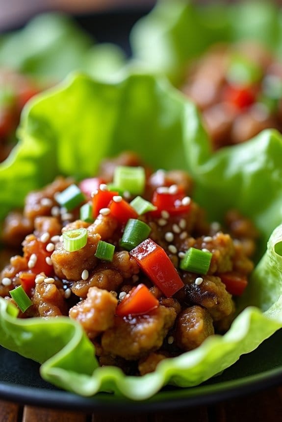savory asian chicken lettuce cups