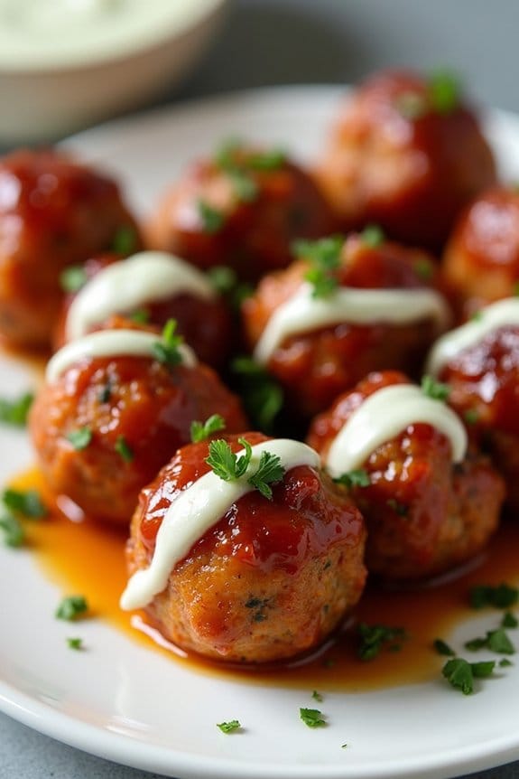 savory bbq ranch meatballs