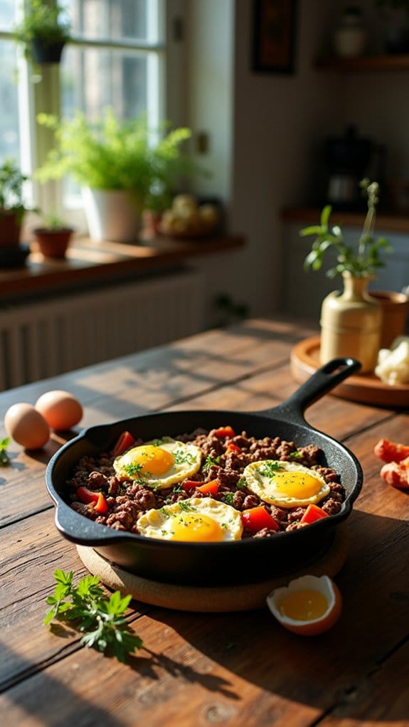 savory beef egg hash