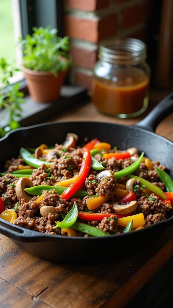 savory beef mushroom stir fry
