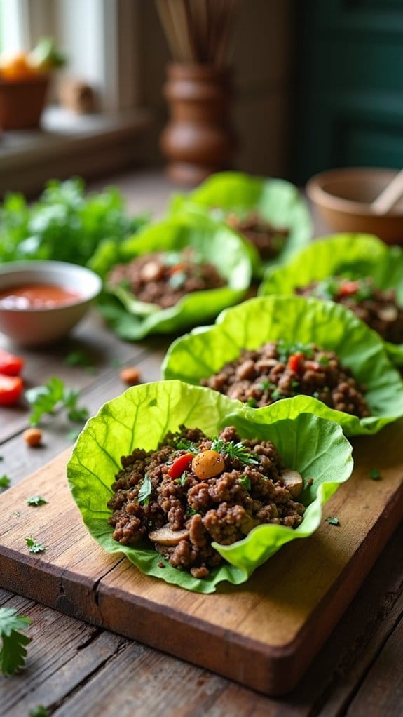 savory beef mushroom wraps