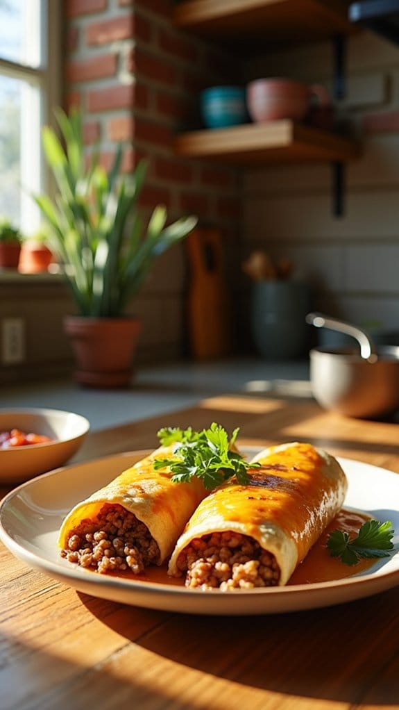 savory beef rice enchiladas