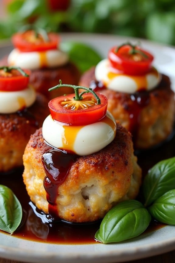 savory caprese chicken meatballs