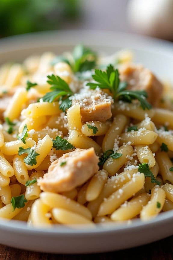savory chicken orzo dish