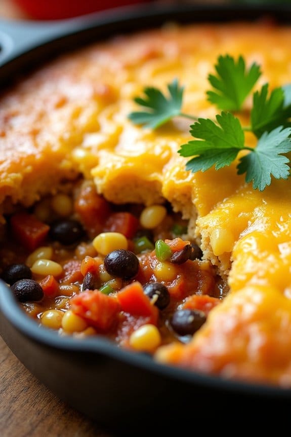 savory chicken tamale pie
