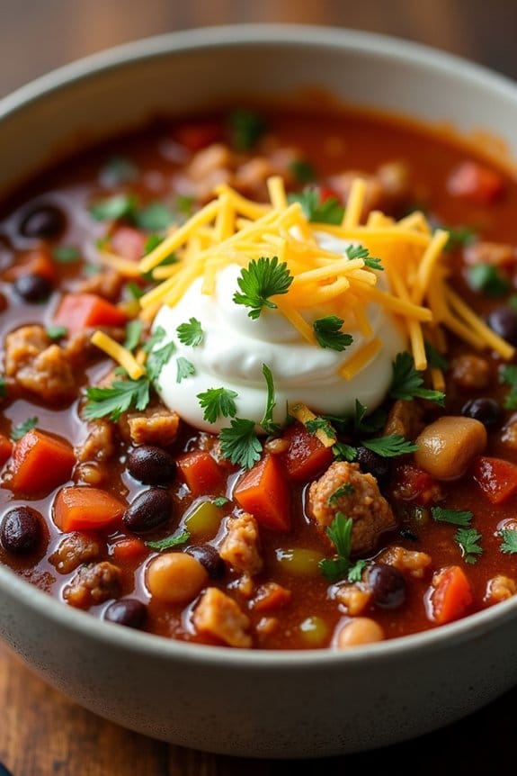 savory ground chicken chili