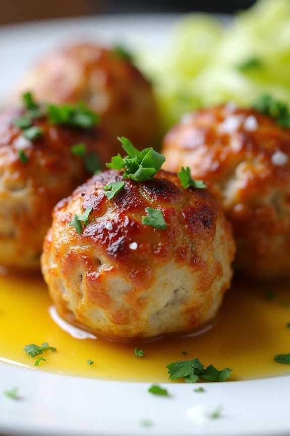 savory low carb chicken meatballs