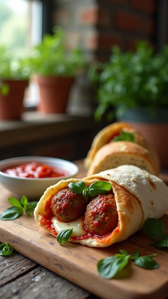 savory meatball tortilla wraps
