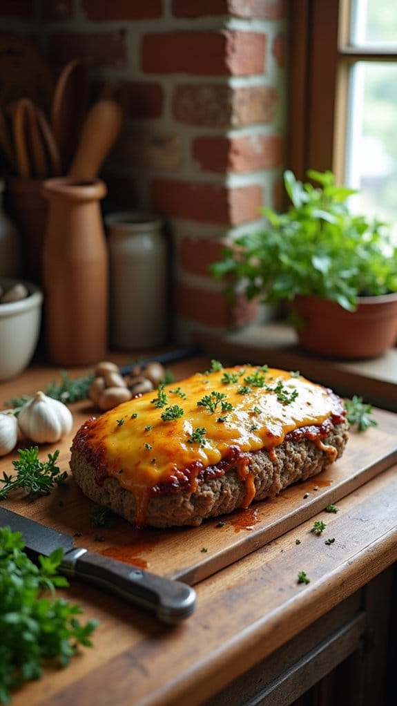 savory mushroom swiss meatloaf