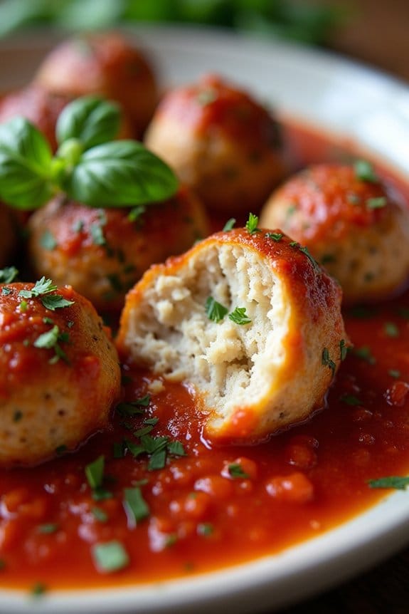 slow cooked chicken meatballs marinaro