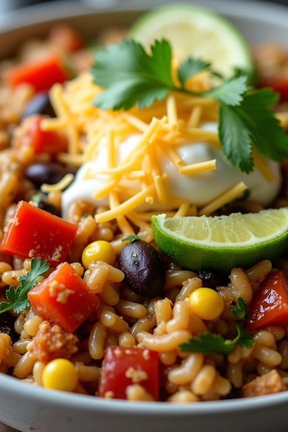 southwest chicken orzo bowl