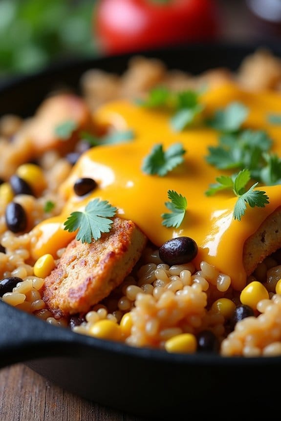 southwest chicken rice skillet