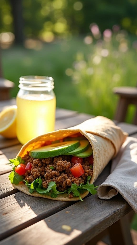 spicy beef avocado wraps