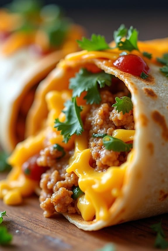 spicy chicken breakfast burritos