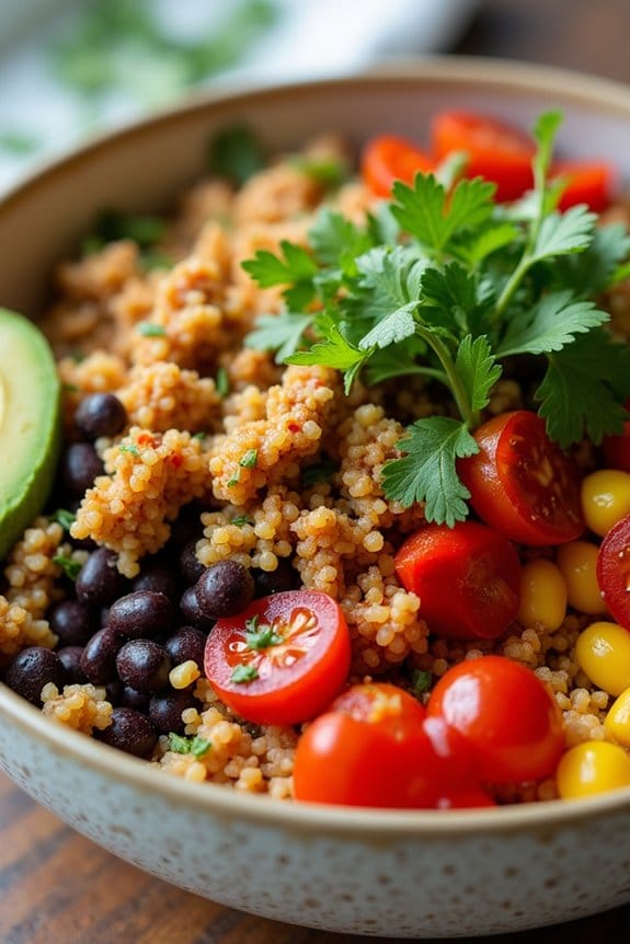 spicy chicken quinoa bowls