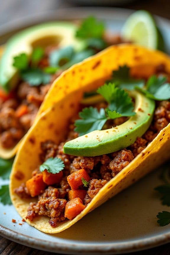 spicy chicken sweet potato tacos