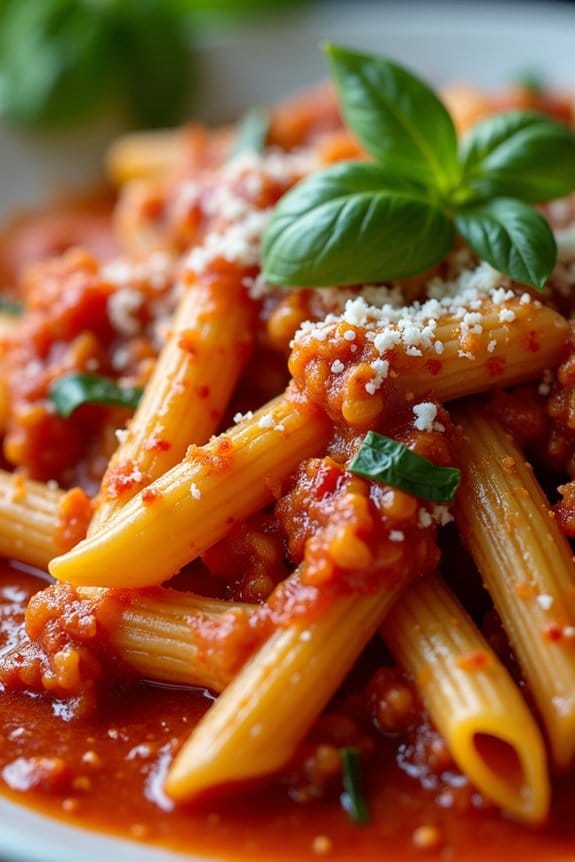 spicy ground chicken pasta