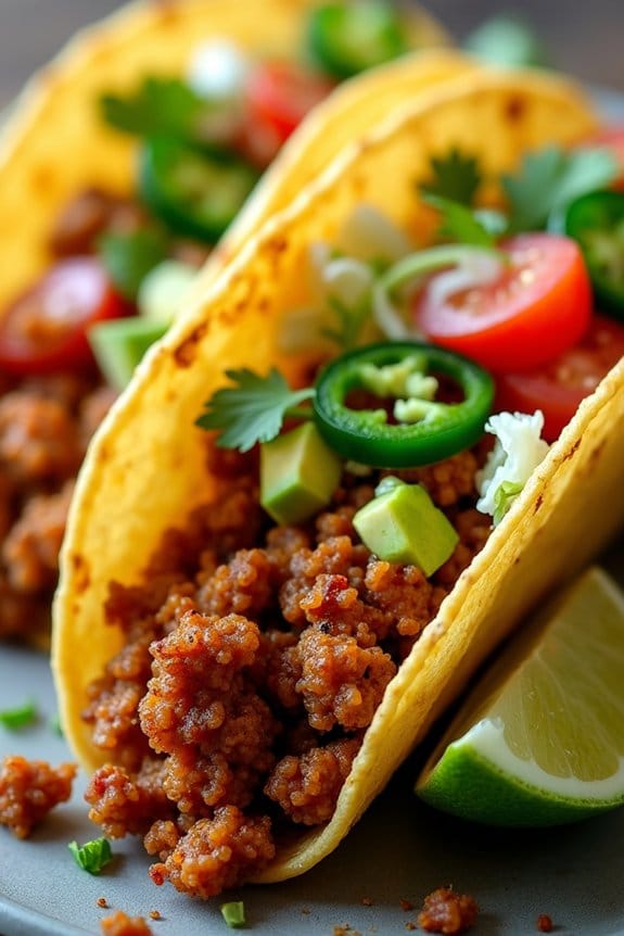 spicy ground chicken tacos
