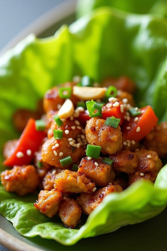 spicy ground chicken wraps