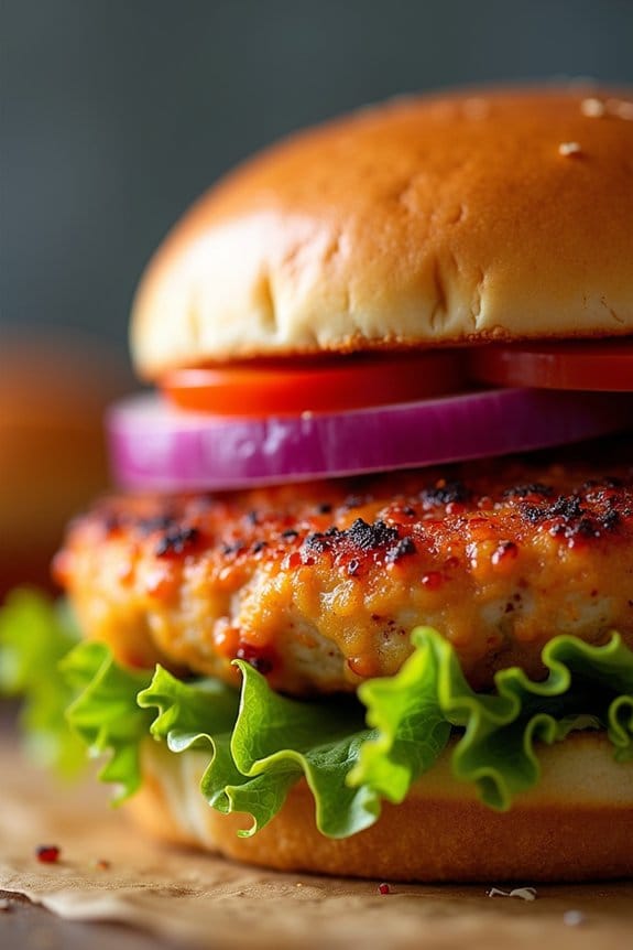 spicy sriracha chicken burgers