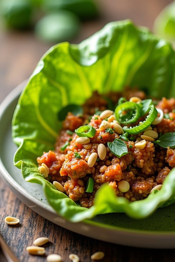 spicy thai basil chicken wraps
