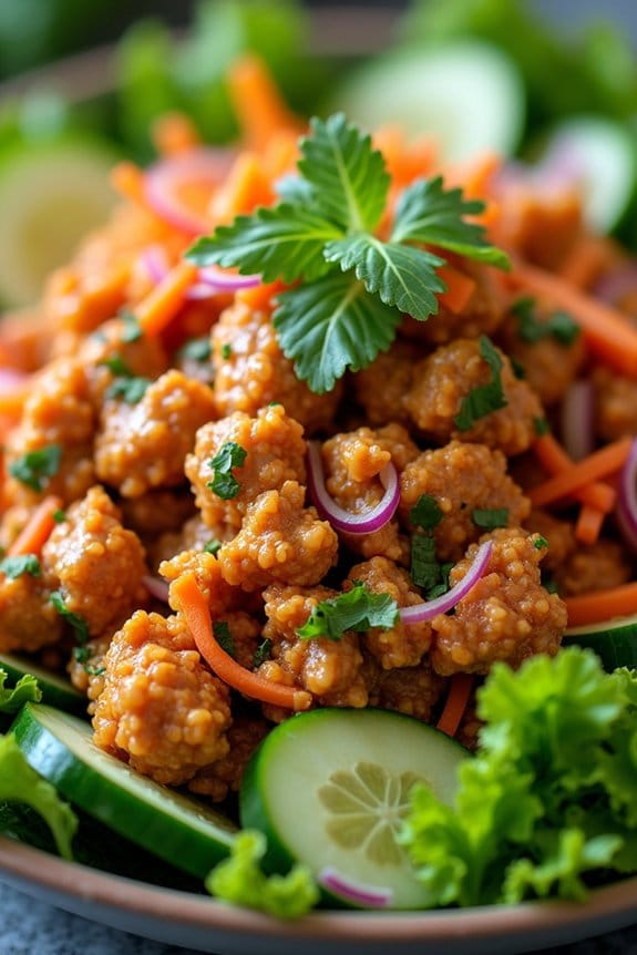 spicy thai ground chicken salad