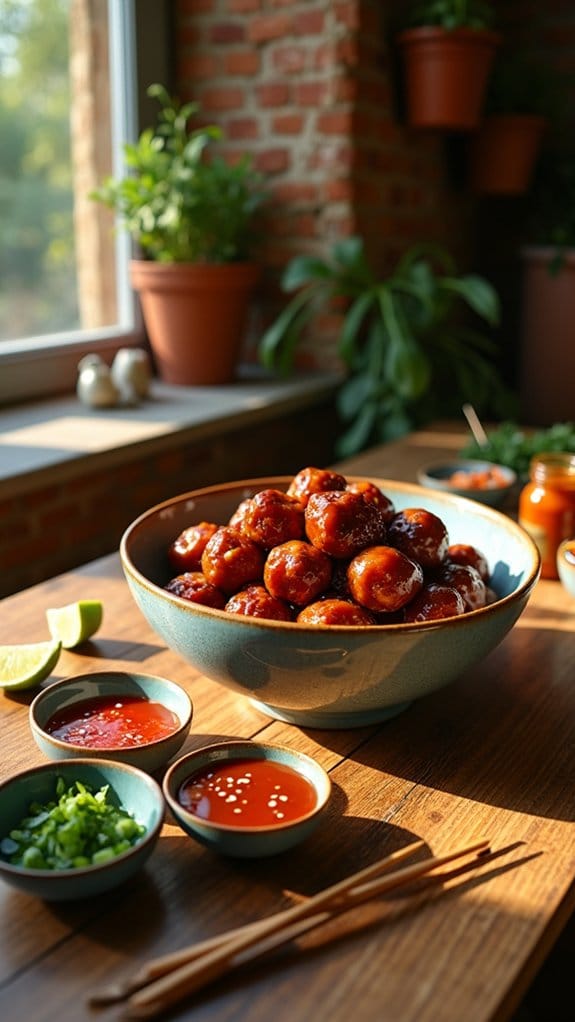 sweet and savory meatballs