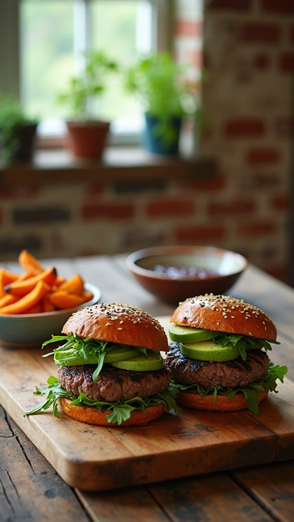 sweet potato beef burgers