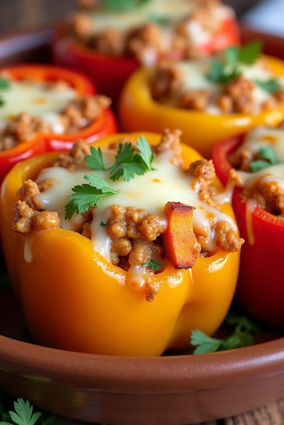 sweet potato chicken stuffed peppers