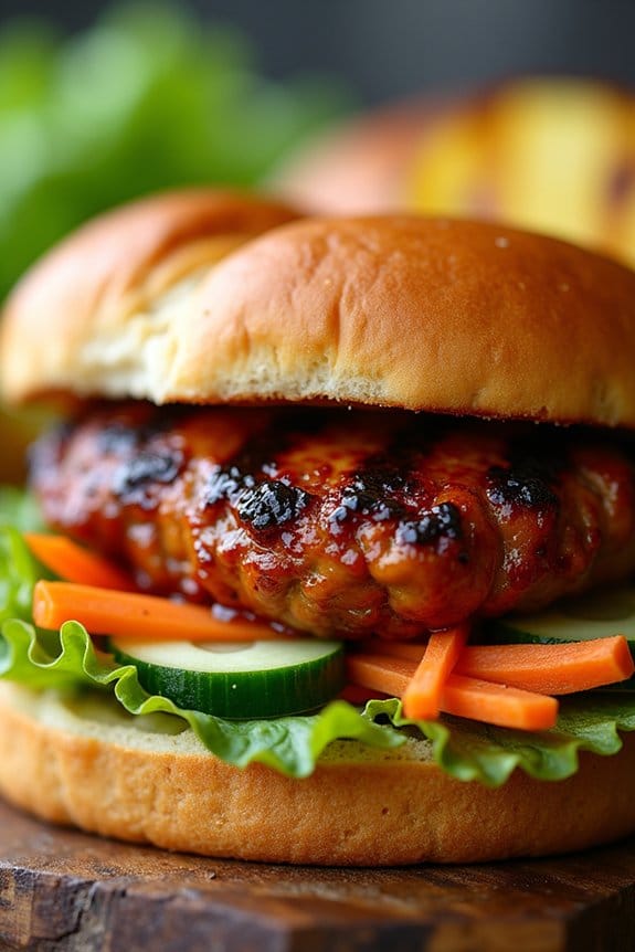 sweet smoky chicken burgers