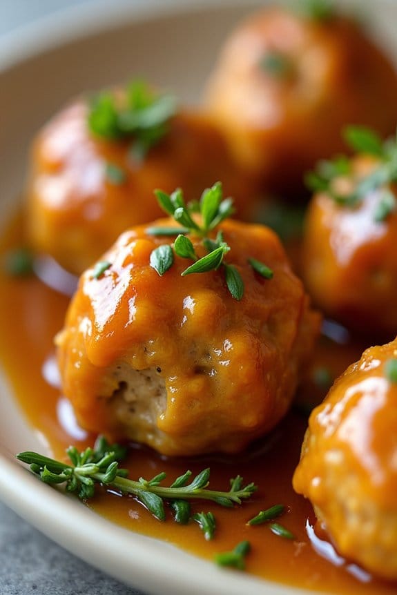 sweet tangy chicken meatballs